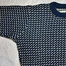 画像2: 「L.L.Bean(エルエルビーン)」80s 90s XXLサイズ バーズアイ ノルウェー製 ウール レーヨン ローゲージ ニット セーター【送料無料】 (2)