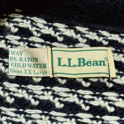 画像1: 「L.L.Bean(エルエルビーン)」80s 90s XXLサイズ バーズアイ ノルウェー製 ウール レーヨン ローゲージ ニット セーター【送料無料】