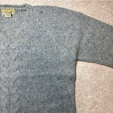 画像4: 「L.L.Bean(エルエルビーン)」80s 90s Sサイズ ケーブル編み ラムズウール モヘア ナイロン Vネック ニット セーター (4)