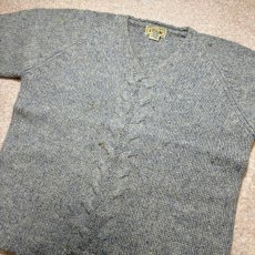 画像16: 「L.L.Bean(エルエルビーン)」80s 90s Sサイズ ケーブル編み ラムズウール モヘア ナイロン Vネック ニット セーター (16)