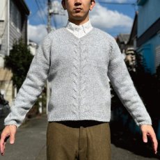 画像17: 「L.L.Bean(エルエルビーン)」80s 90s Sサイズ ケーブル編み ラムズウール モヘア ナイロン Vネック ニット セーター (17)