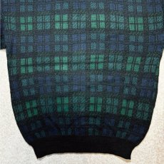 画像5: 「L.L.Bean(エルエルビーン)」80s 90s Mサイズ USA製 ブラックウォッチ ウールマーク ウール ニット セーター (5)