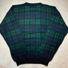画像9: 「L.L.Bean(エルエルビーン)」80s 90s Mサイズ USA製 ブラックウォッチ ウールマーク ウール ニット セーター (9)