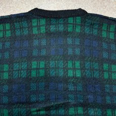 画像11: 「L.L.Bean(エルエルビーン)」80s 90s Mサイズ USA製 ブラックウォッチ ウールマーク ウール ニット セーター (11)