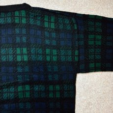 画像12: 「L.L.Bean(エルエルビーン)」80s 90s Mサイズ USA製 ブラックウォッチ ウールマーク ウール ニット セーター (12)