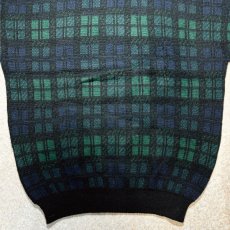 画像13: 「L.L.Bean(エルエルビーン)」80s 90s Mサイズ USA製 ブラックウォッチ ウールマーク ウール ニット セーター (13)