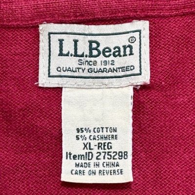 画像1: 「L.L.Bean(エルエルビーン)」90s 00s XL-REGサイズ コットン カシミヤ混紡 ハーフジップ ハイネック ニット セーター