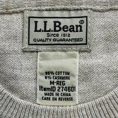 画像1: 「L.L.Bean(エルエルビーン)」90s 00s M-REGサイズ コットン カシミヤ混紡 ハイゲージ ニット セーター