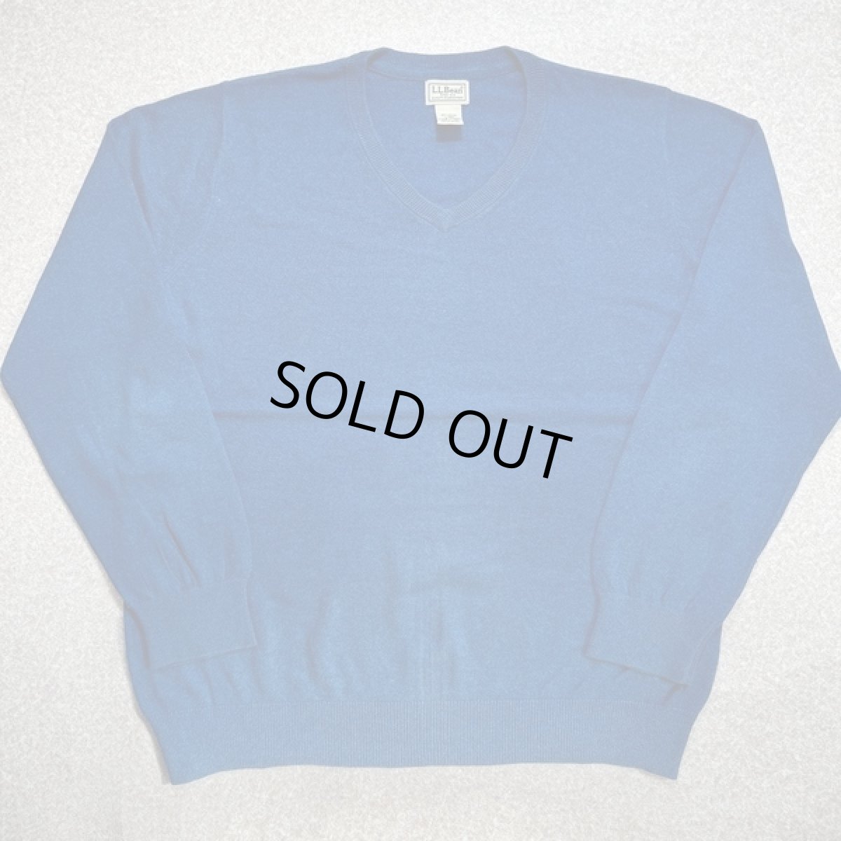 画像1: 「L.L.Bean(エルエルビーン)」90s 00s L-REGサイズ コットン カシミヤ混紡 Vネック ハイゲージ ニット セーター (1)