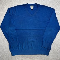 画像1: 「L.L.Bean(エルエルビーン)」90s 00s L-REGサイズ コットン カシミヤ混紡 Vネック ハイゲージ ニット セーター (1)