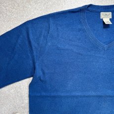 画像2: 「L.L.Bean(エルエルビーン)」90s 00s L-REGサイズ コットン カシミヤ混紡 Vネック ハイゲージ ニット セーター (2)