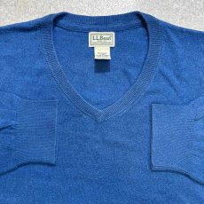 画像3: 「L.L.Bean(エルエルビーン)」90s 00s L-REGサイズ コットン カシミヤ混紡 Vネック ハイゲージ ニット セーター (3)