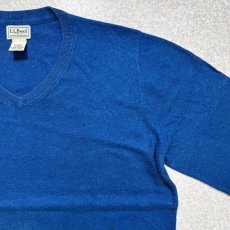 画像4: 「L.L.Bean(エルエルビーン)」90s 00s L-REGサイズ コットン カシミヤ混紡 Vネック ハイゲージ ニット セーター (4)