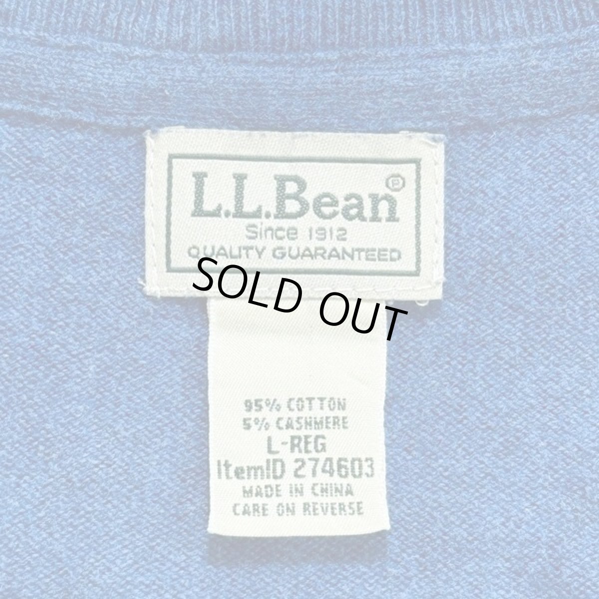 画像6: 「L.L.Bean(エルエルビーン)」90s 00s L-REGサイズ コットン カシミヤ混紡 Vネック ハイゲージ ニット セーター (6)