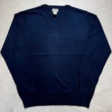 画像1: 「L.L.Bean(エルエルビーン)」90s 00s XL-REGサイズ コットン カシミヤ混紡 Vネック ハイゲージ ニット セーター (1)