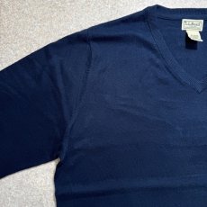 画像2: 「L.L.Bean(エルエルビーン)」90s 00s XL-REGサイズ コットン カシミヤ混紡 Vネック ハイゲージ ニット セーター (2)