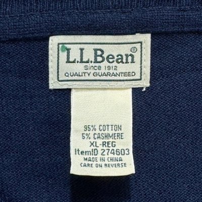 画像1: 「L.L.Bean(エルエルビーン)」90s 00s XL-REGサイズ コットン カシミヤ混紡 Vネック ハイゲージ ニット セーター