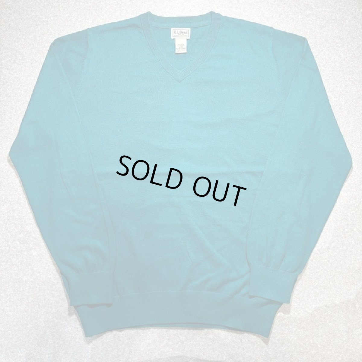 画像1: 「L.L.Bean(エルエルビーン)」90s 00s L-REGサイズ コットン カシミヤ混紡 Vネック ハイゲージ ニット セーター (1)