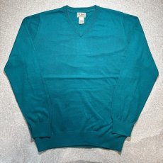 画像1: 「L.L.Bean(エルエルビーン)」90s 00s L-REGサイズ コットン カシミヤ混紡 Vネック ハイゲージ ニット セーター (1)