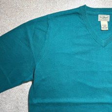 画像2: 「L.L.Bean(エルエルビーン)」90s 00s L-REGサイズ コットン カシミヤ混紡 Vネック ハイゲージ ニット セーター (2)