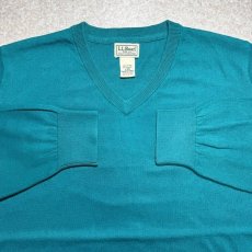 画像3: 「L.L.Bean(エルエルビーン)」90s 00s L-REGサイズ コットン カシミヤ混紡 Vネック ハイゲージ ニット セーター (3)