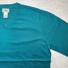 画像4: 「L.L.Bean(エルエルビーン)」90s 00s L-REGサイズ コットン カシミヤ混紡 Vネック ハイゲージ ニット セーター (4)