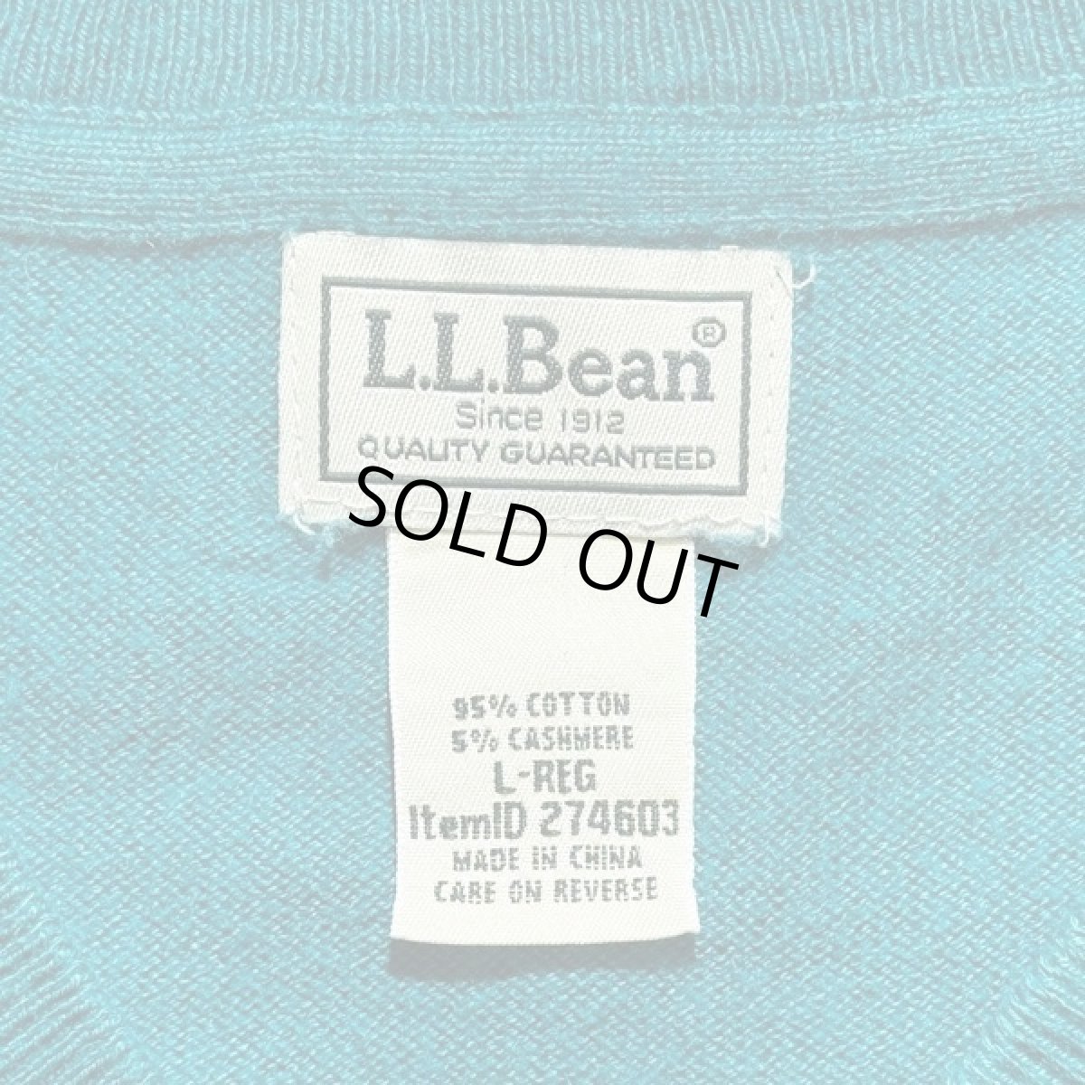 画像6: 「L.L.Bean(エルエルビーン)」90s 00s L-REGサイズ コットン カシミヤ混紡 Vネック ハイゲージ ニット セーター (6)