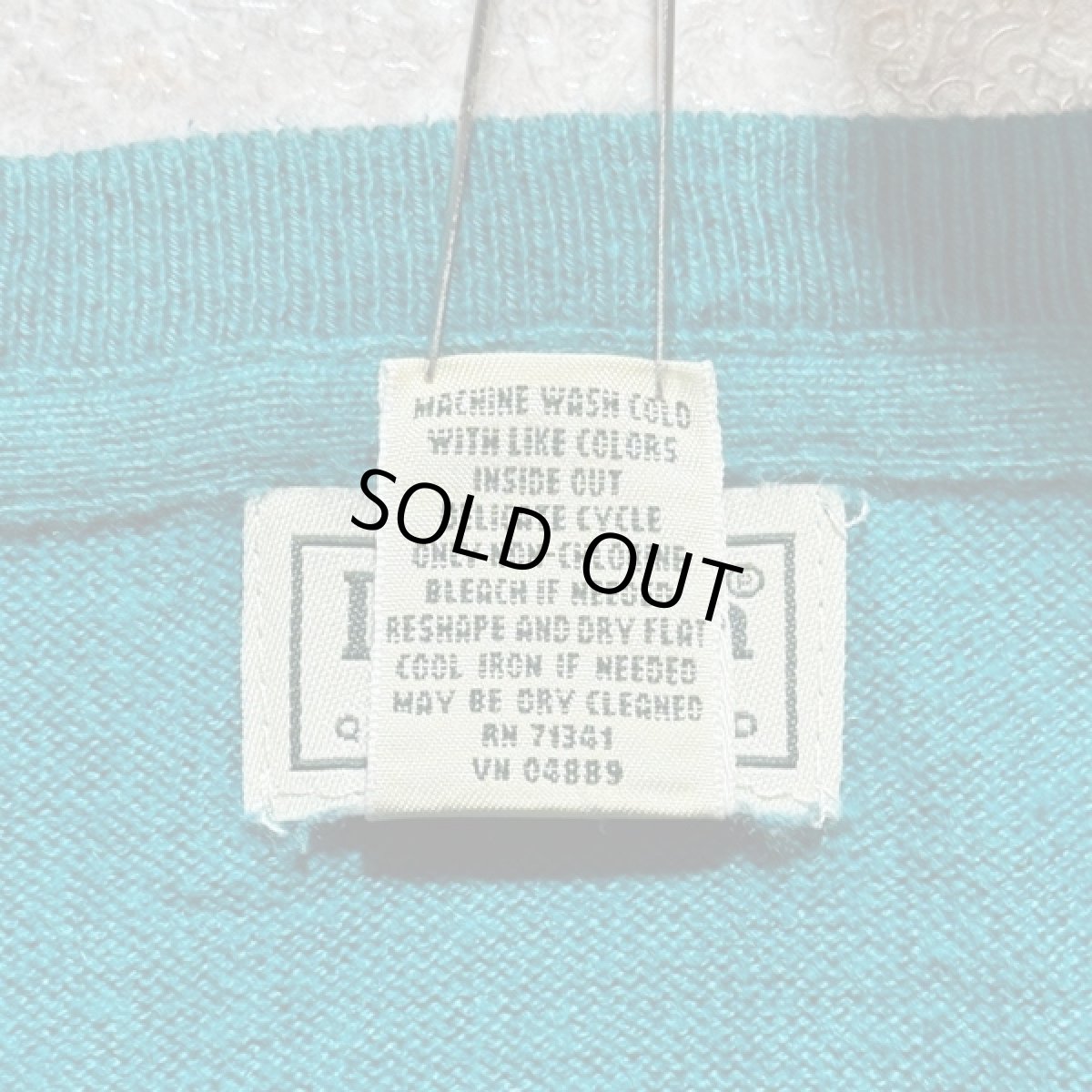 画像7: 「L.L.Bean(エルエルビーン)」90s 00s L-REGサイズ コットン カシミヤ混紡 Vネック ハイゲージ ニット セーター (7)