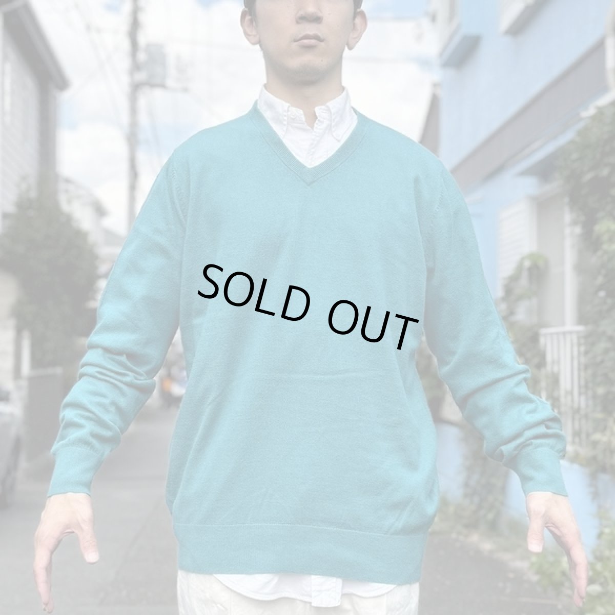 画像16: 「L.L.Bean(エルエルビーン)」90s 00s L-REGサイズ コットン カシミヤ混紡 Vネック ハイゲージ ニット セーター (16)