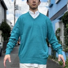 画像16: 「L.L.Bean(エルエルビーン)」90s 00s L-REGサイズ コットン カシミヤ混紡 Vネック ハイゲージ ニット セーター (16)