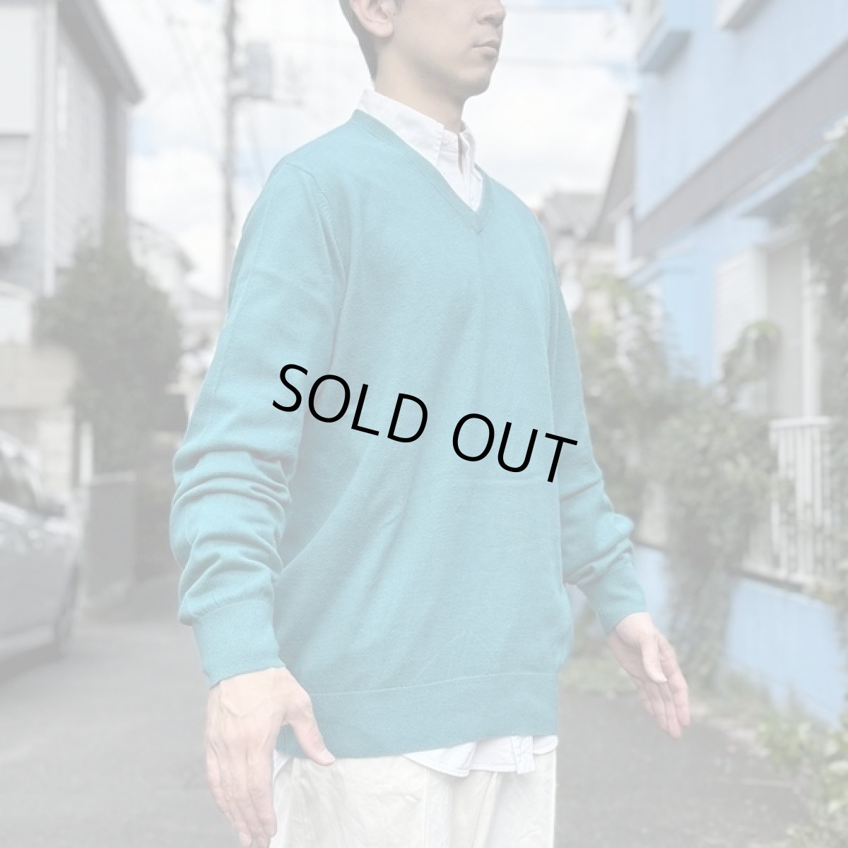 画像17: 「L.L.Bean(エルエルビーン)」90s 00s L-REGサイズ コットン カシミヤ混紡 Vネック ハイゲージ ニット セーター (17)