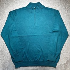 画像1: 「L.L.Bean(エルエルビーン)」90s 00s XL-REGサイズ コットン カシミヤ混紡 ハーフジップ ハイネック ニット セーター (1)