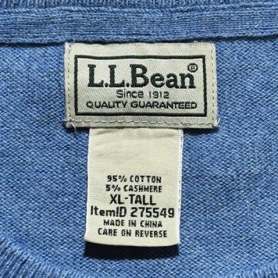 画像1: 「L.L.Bean(エルエルビーン)」90s 00s XL-TALLサイズ コットン カシミヤ混紡 ハイゲージ ニット セーター