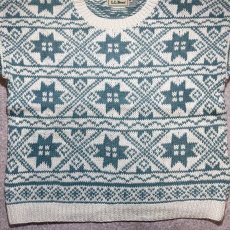 画像5: 「L.L.Bean(エルエルビーン)」80s 90s Mサイズ ラミー コットン ノルディック柄 クルーネック ニット セーター (5)