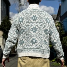 画像20: 「L.L.Bean(エルエルビーン)」80s 90s Mサイズ ラミー コットン ノルディック柄 クルーネック ニット セーター (20)