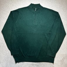 画像1: 「L.L.Bean(エルエルビーン)」90s 00s XL-REGサイズ コットン カシミヤ混紡 ハーフジップ ハイネック ニット セーター (1)