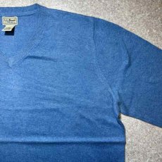 画像4: 「L.L.Bean(エルエルビーン)」90s 00s XL-REGサイズ コットン カシミヤ混紡 Vネック ハイゲージ ニット セーター (4)