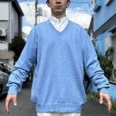 画像16: 「L.L.Bean(エルエルビーン)」90s 00s XL-REGサイズ コットン カシミヤ混紡 Vネック ハイゲージ ニット セーター (16)