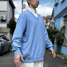 画像17: 「L.L.Bean(エルエルビーン)」90s 00s XL-REGサイズ コットン カシミヤ混紡 Vネック ハイゲージ ニット セーター (17)