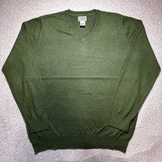 画像1: 「L.L.Bean(エルエルビーン)」90s 00s L-REGサイズ コットン カシミヤ混紡 Vネック ハイゲージ ニット セーター (1)