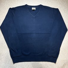 画像1: 「L.L.Bean(エルエルビーン)」90s 00s L-REGサイズ コットン カシミヤ混紡 Vネック ハイゲージ ニット セーター (1)
