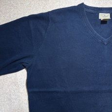 画像2: 「L.L.Bean(エルエルビーン)」90s 00s L-REGサイズ コットン カシミヤ混紡 Vネック ハイゲージ ニット セーター (2)