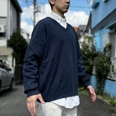 画像17: 「L.L.Bean(エルエルビーン)」90s 00s L-REGサイズ コットン カシミヤ混紡 Vネック ハイゲージ ニット セーター (17)