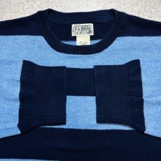 画像3: 「L.L.Bean(エルエルビーン)」90s 00s M-REGサイズ コットン カシミヤ混紡 ボーダー柄 ハイゲージ ニット セーター (3)