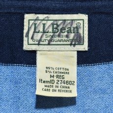 画像6: 「L.L.Bean(エルエルビーン)」90s 00s M-REGサイズ コットン カシミヤ混紡 ボーダー柄 ハイゲージ ニット セーター (6)