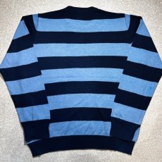 画像10: 「L.L.Bean(エルエルビーン)」90s 00s M-REGサイズ コットン カシミヤ混紡 ボーダー柄 ハイゲージ ニット セーター (10)