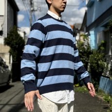 画像18: 「L.L.Bean(エルエルビーン)」90s 00s M-REGサイズ コットン カシミヤ混紡 ボーダー柄 ハイゲージ ニット セーター (18)
