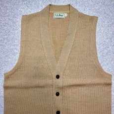 画像2: 「L.L.Bean(エルエルビーン)」80s Sサイズ ウール くるみボタン ニット ベスト (2)