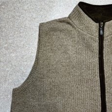 画像2: 「L.L.Bean(エルエルビーン)」90s 00s XL-REGサイズ メランジ ダブルツリー メリノウール ジップアップ ニット ベスト (2)