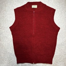 画像1: 「L.L.Bean(エルエルビーン)」80s 90s Mサイズ USA製 アクリルウールポリエステル HIGH TREK YARN  TALONジップ ニット ベスト (1)